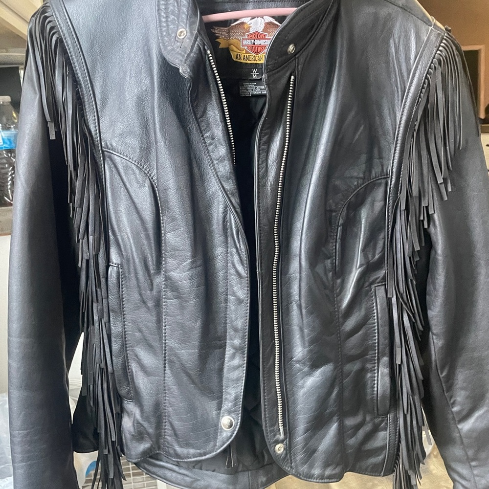 Harley-Davidson Black Leather Jacket with Fringe